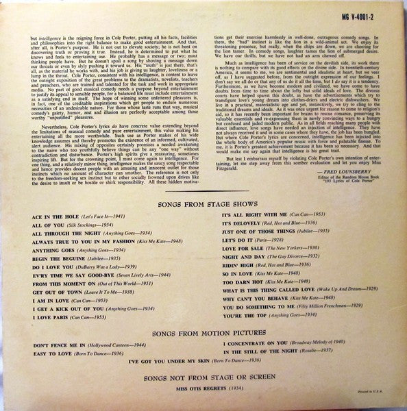 The Cole Porter Song Book