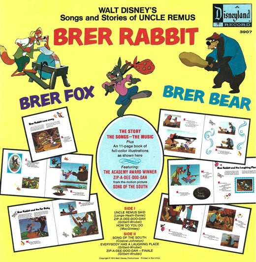 Walt Disney's Songs And Stories Of Uncle Remus