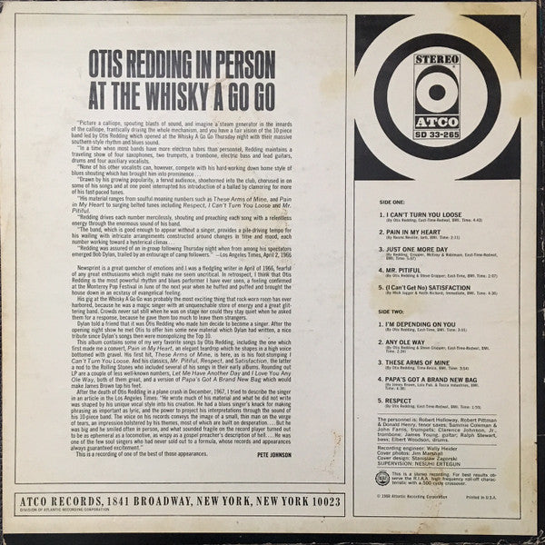 Otis Redding In Person At The Whisky A Go Go