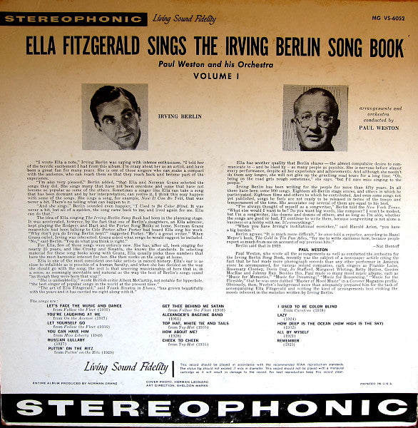 Sings The Irving Berlin Song Book