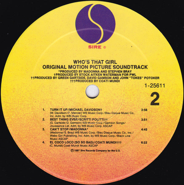 Who Is That Girl Original Motion Picture Soundtrack