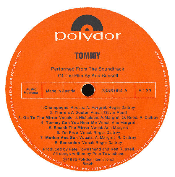Tommy The Movie Original Soundtrack Recording