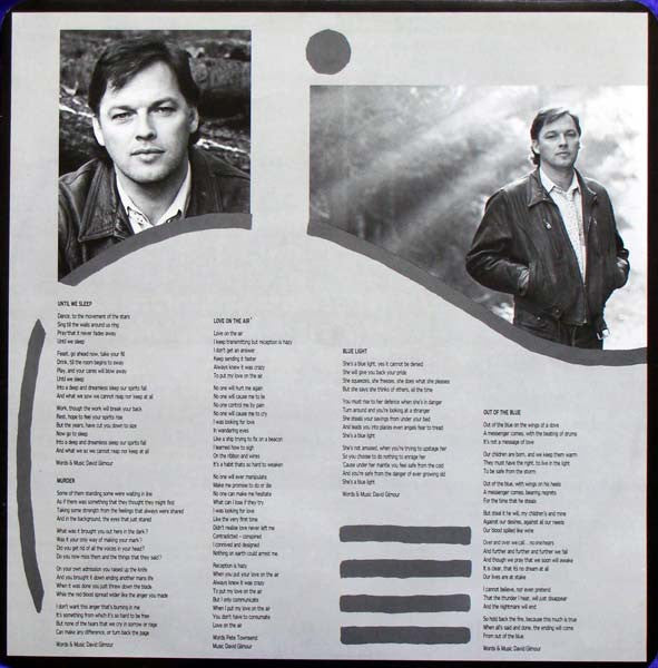 David Gilmour about face