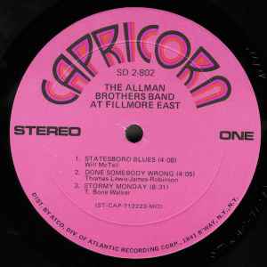 The Allman Brothers Band At Fillmore East