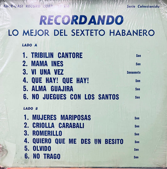 Recordando Lo Mejor Del Sexteto Habanero